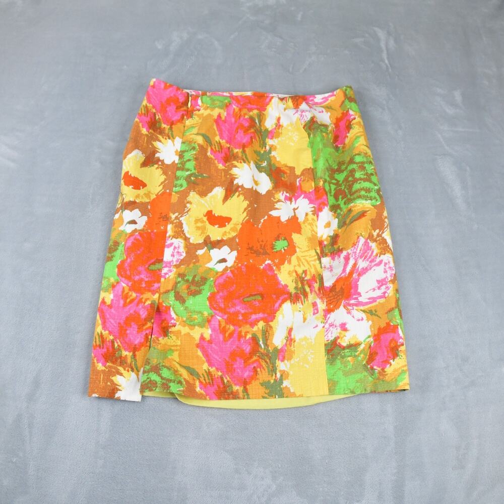 Talbots Skirt Women's‎ 6 Floral Lined Back Zip A-Line - Picture 5 of 7